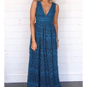 Teal Lace Dress